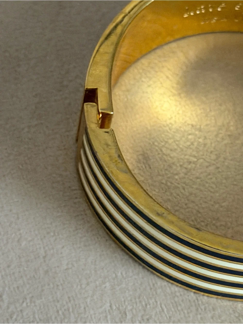 kate spade Gold Black & White Striped Bangle Bracelet
